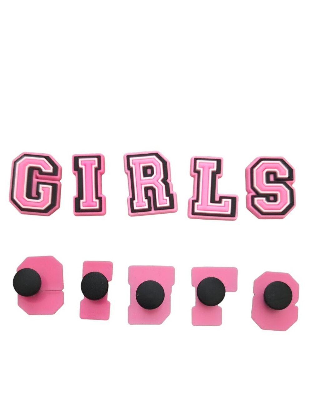 Pink 'GIRLS' Shoe Charms Set